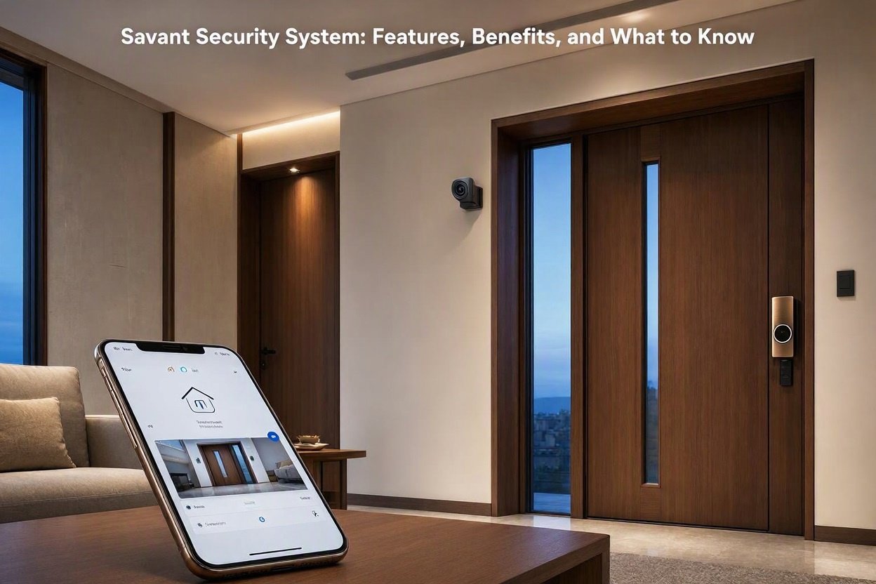 savant security system​ home security controls with a security camera and connected home entrance